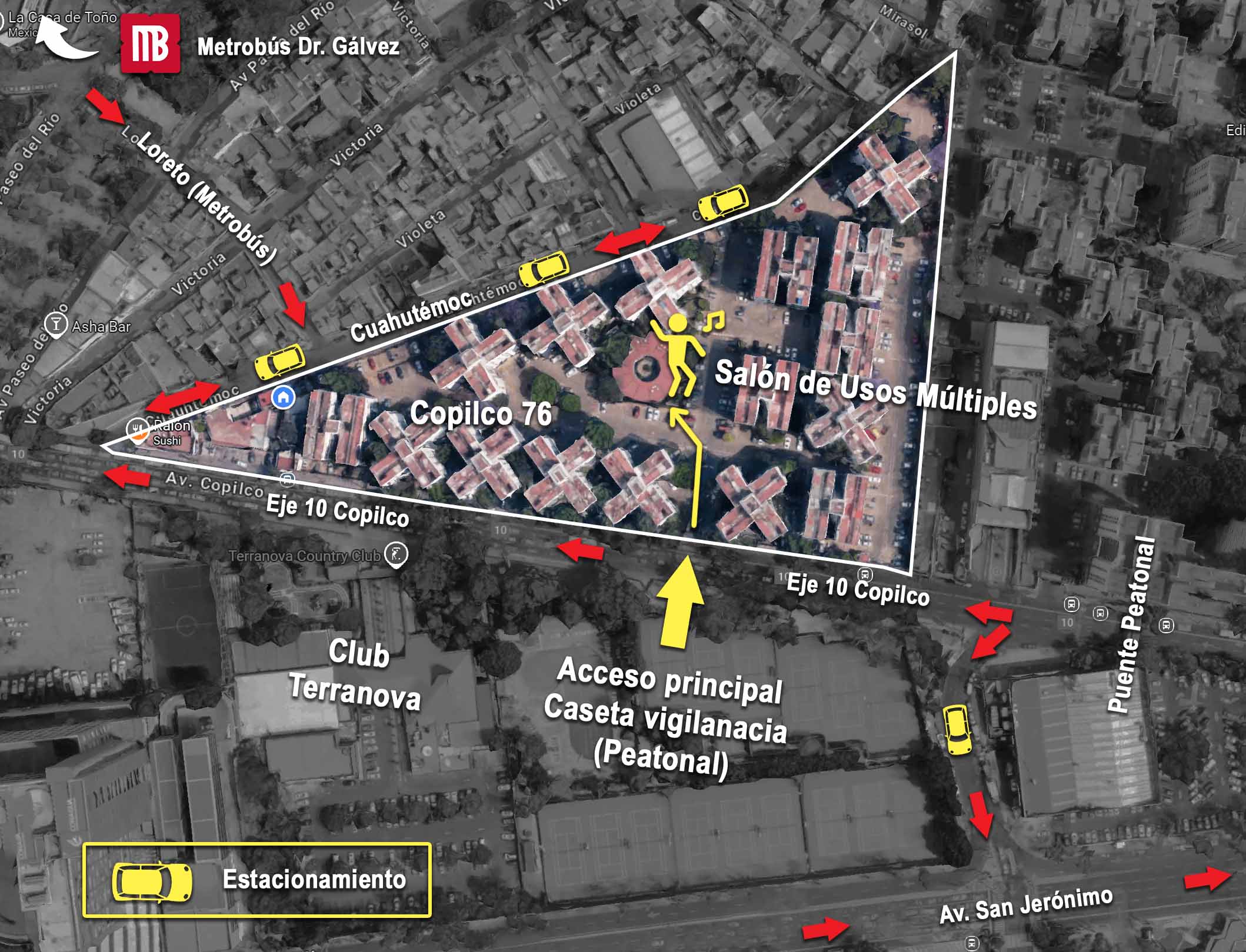 Opciones de estacionamiento